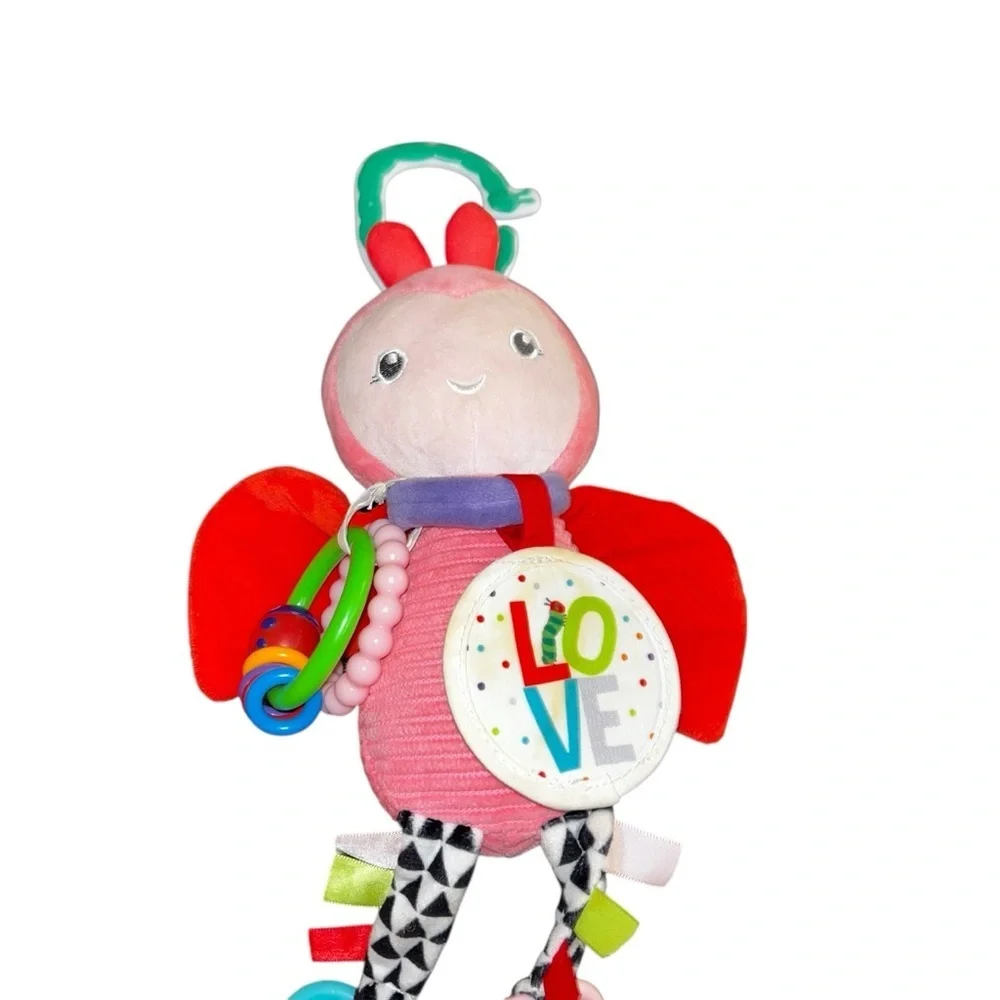 World of Eric Carle Lady Bug Baby Stroller Toy pink rattle plush